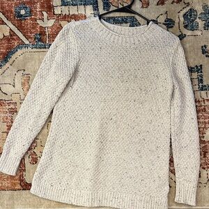 LOFT Speckled Cream Crew Neck Sweater